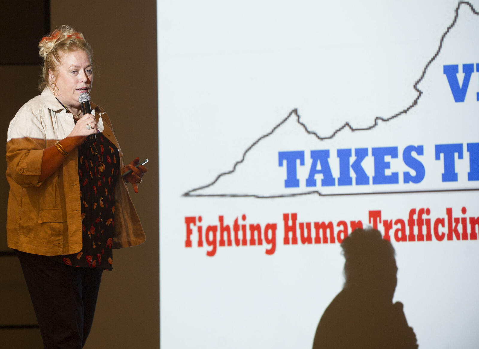 Barbara Amaya speaks during the Virginia Takes the Lead summit at the University Student Commons.