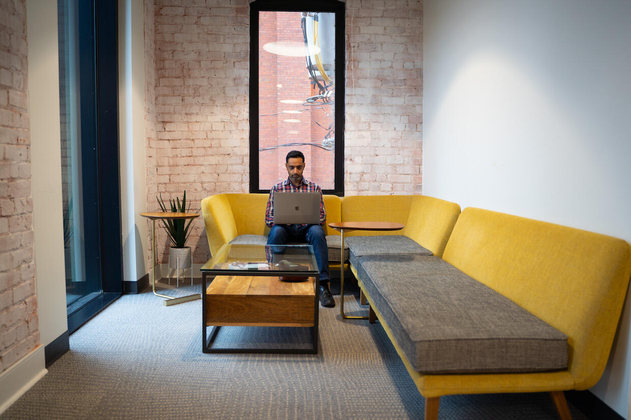 Mathur and Mark Switaj, CEO of RoundTrip, first connected in 2016. “I knew I could get behind someone who was so passionate about fixing transportation for health care,” Mathur said. (Photo by Jud Froelich, Development and Alumni Relations)