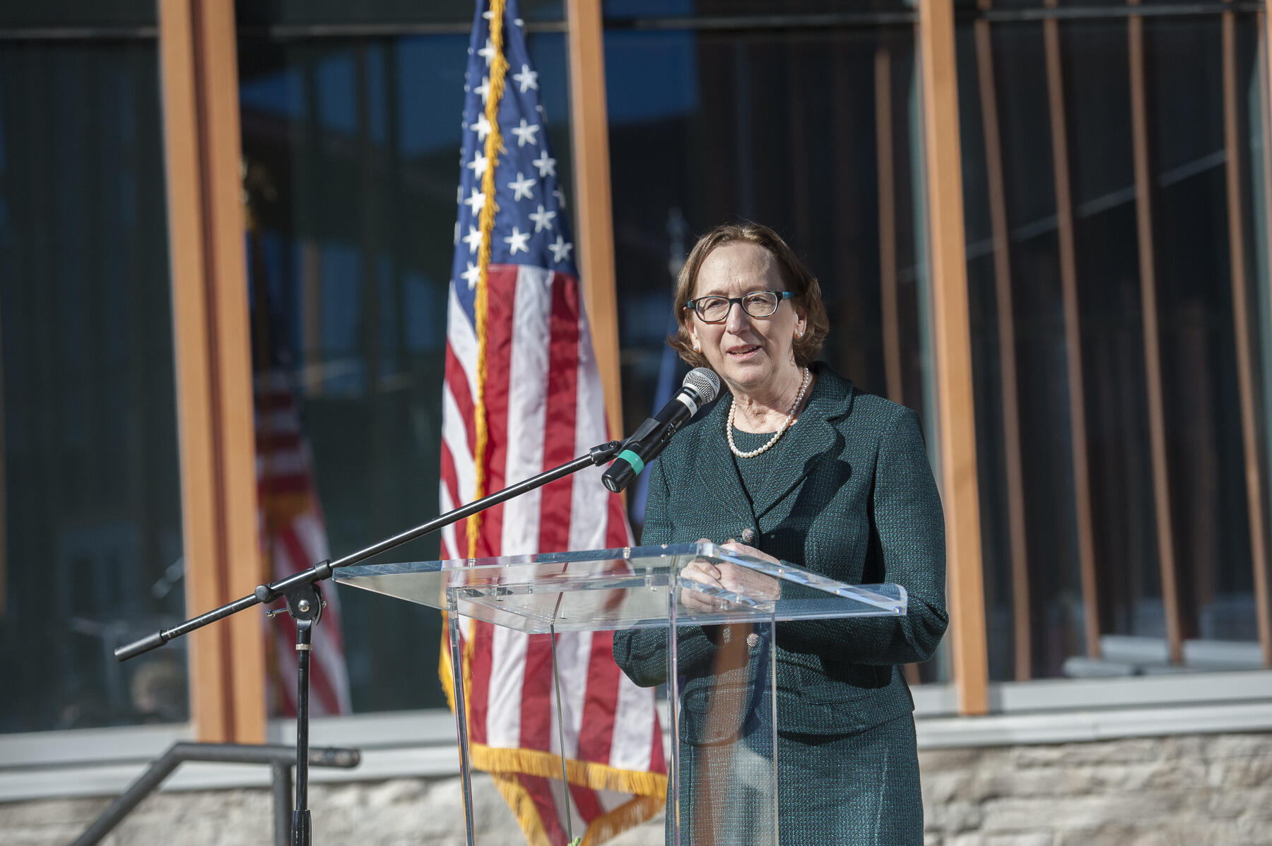 Marsha Rappley, M.D., provides remarks at Friday's event.