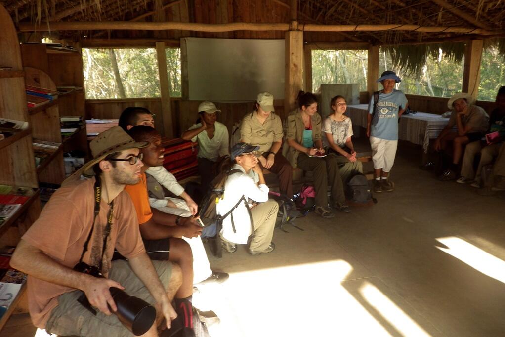 Students preparing to head out for a field exercise. 