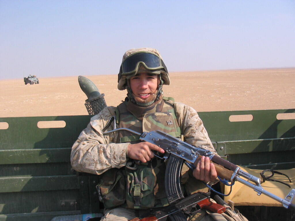 Karl Linn was an expert in weaponry. He is seen here in Iraq as part of 4th Combat Engineer Battalion, Charlie Company.