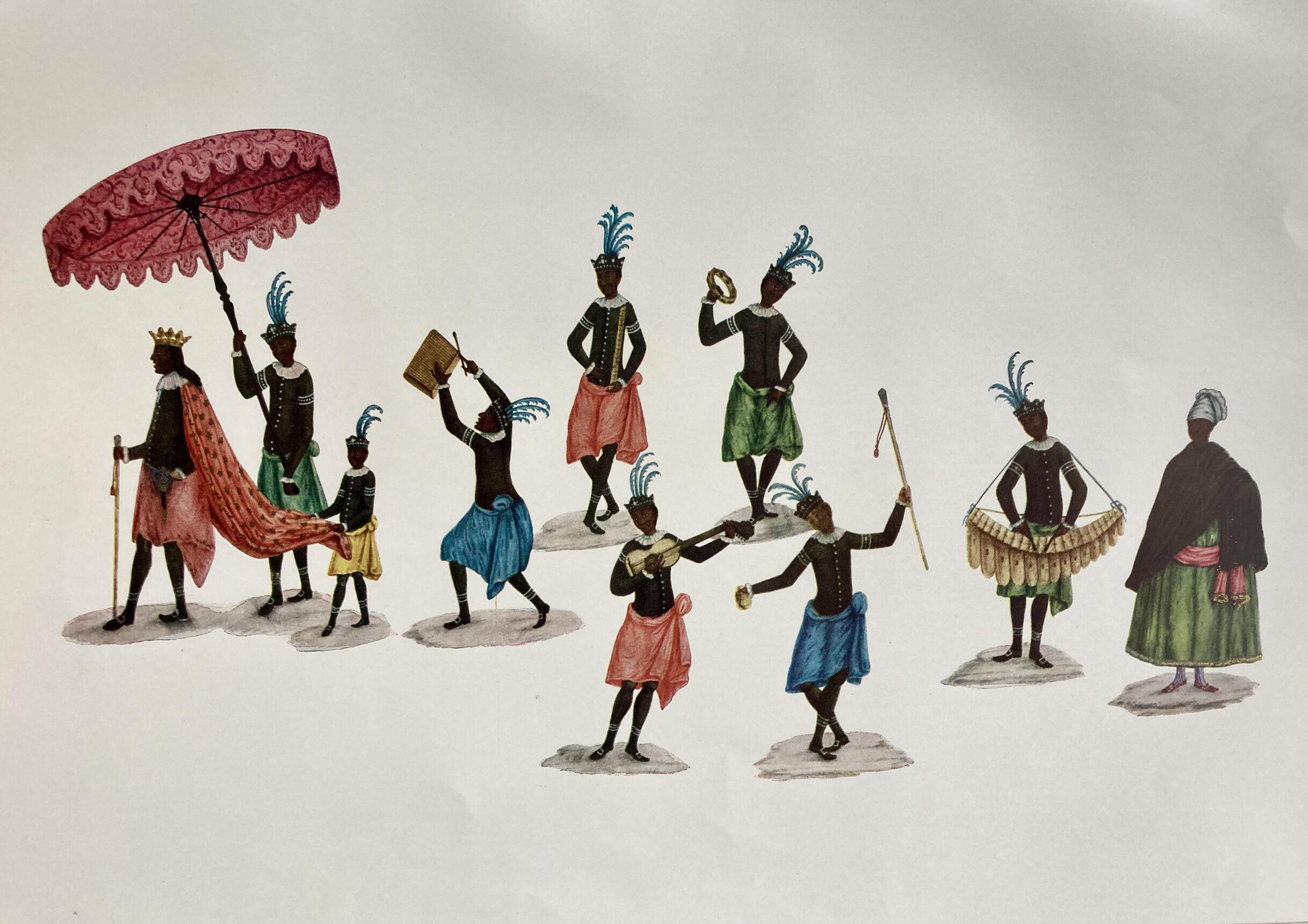 Painting of a group of people during a festive occasion.