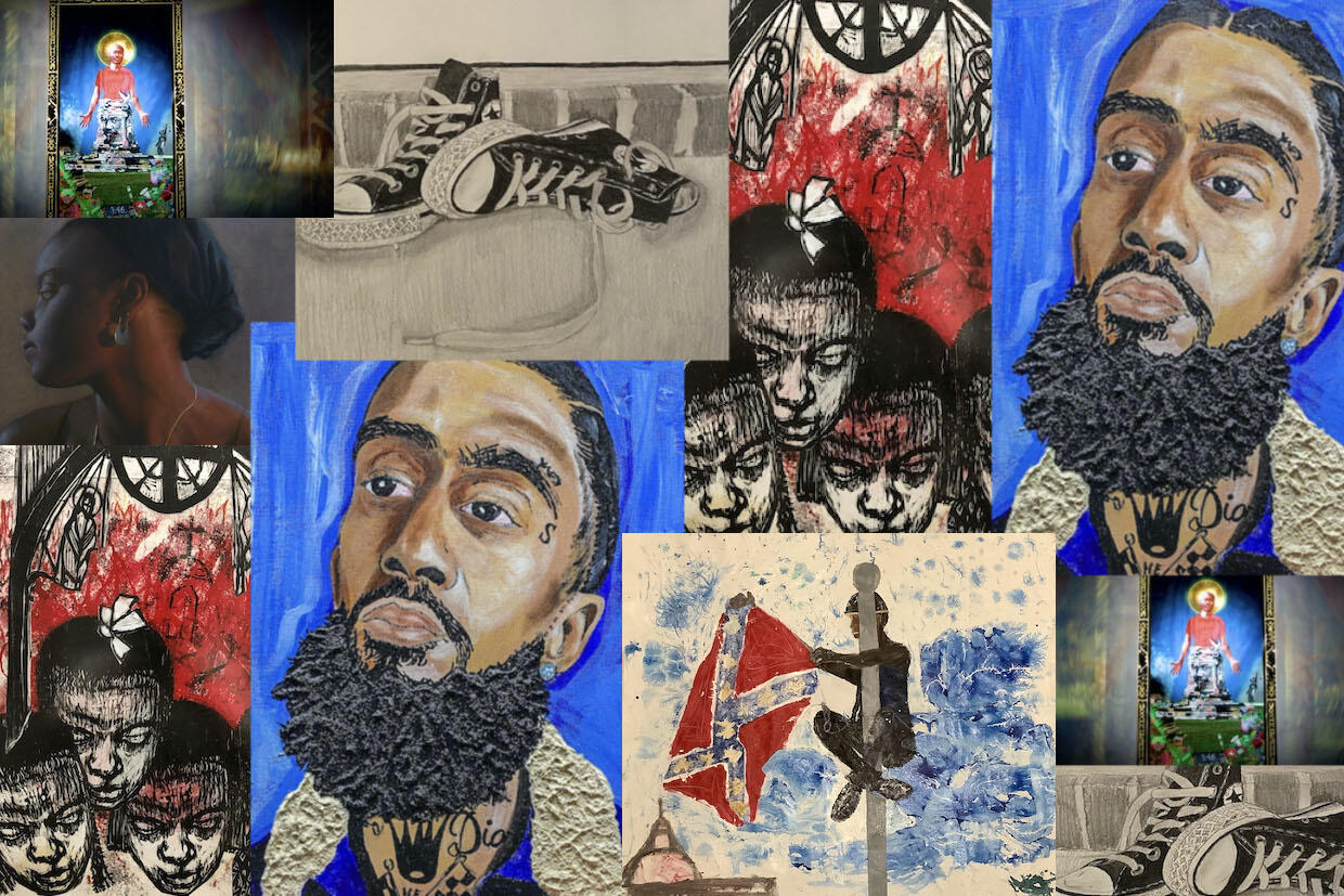 Images of various works of art.