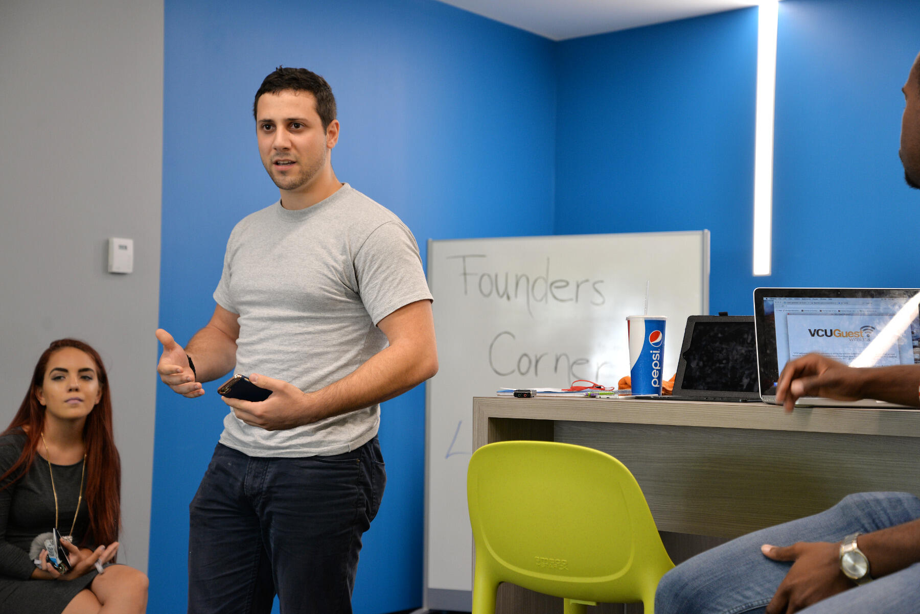 Christopher Williams, a senior biomedical engineering major, won the first Pop-up Pitches competition for his affordable prostheses concept.