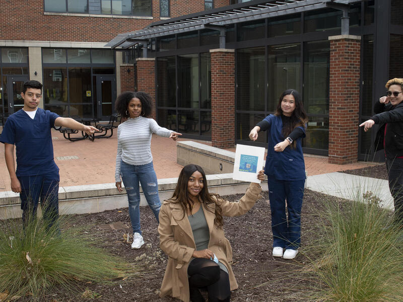 From left: Jorge Mayen Herrera, Taya Coates, Dymond Haynes, Kirsten Gladys Quinanola and Johnny Tran. 
