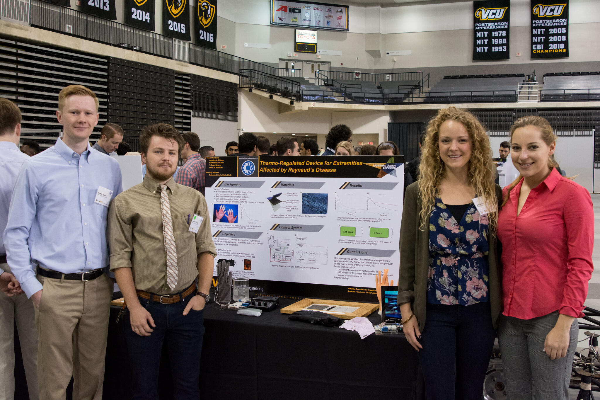 The magic gloves team (from left): Nathan Kirby, Ryan Beaver, Jessica Bishop and Alisa Sverdlov.