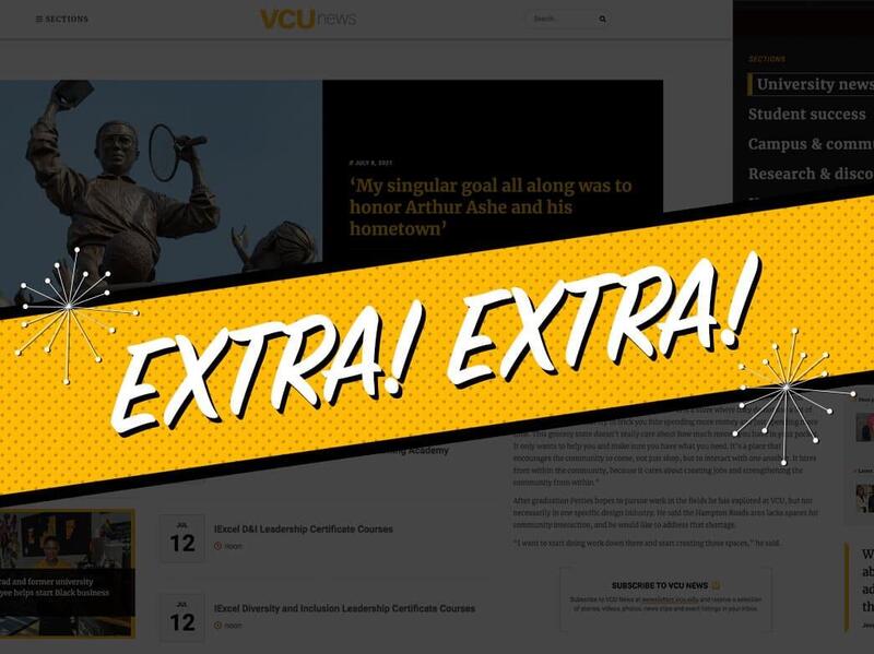 illustration promoting a new news website with the words Extra Extra overlapping the image