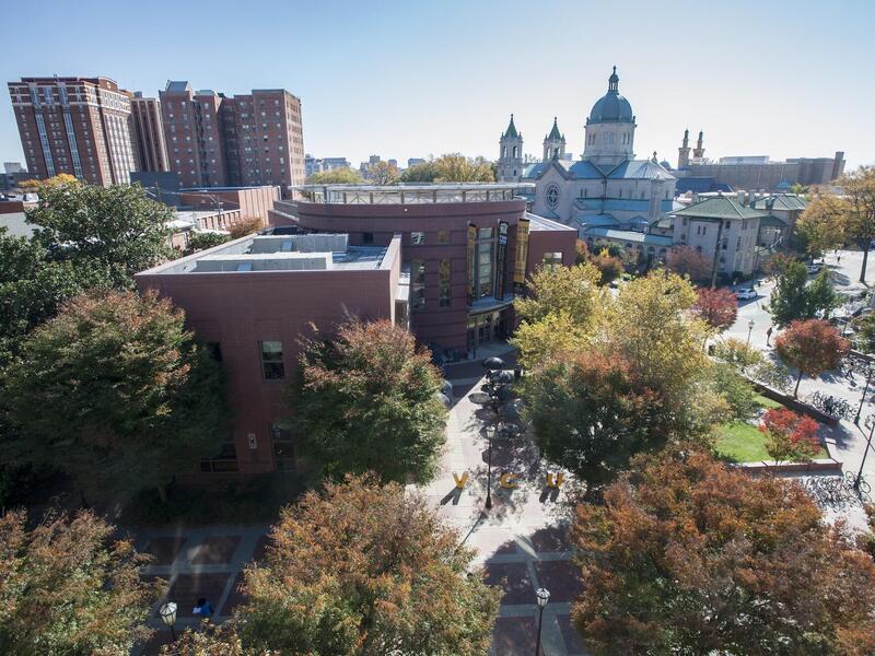 Aerial view of VCU Monroe Park Campus