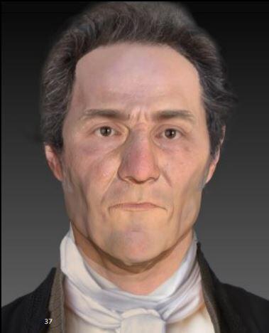 A middle aged man with his hair pulled back 