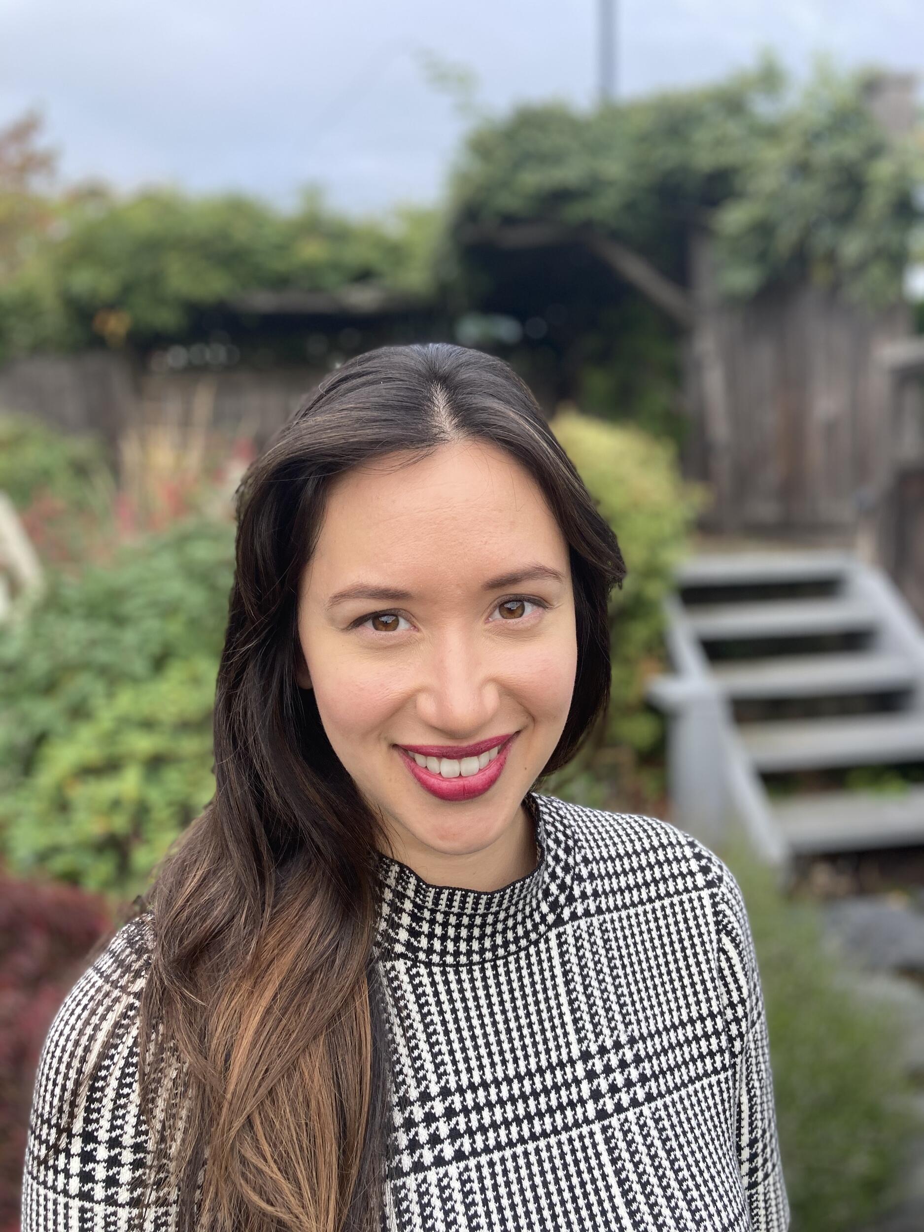 A portait of a woman from the chest up