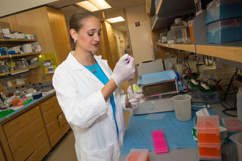 In December, Iness will earn her Ph.D. in cancer and molecular medicine. Then she will begin clinical rotations and complete her remaining two years of medical school. (Photo by Jud Froelich)