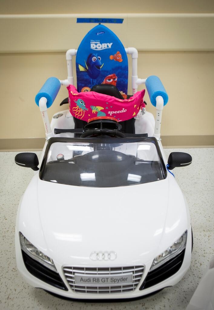 A finished Go Baby Go car.