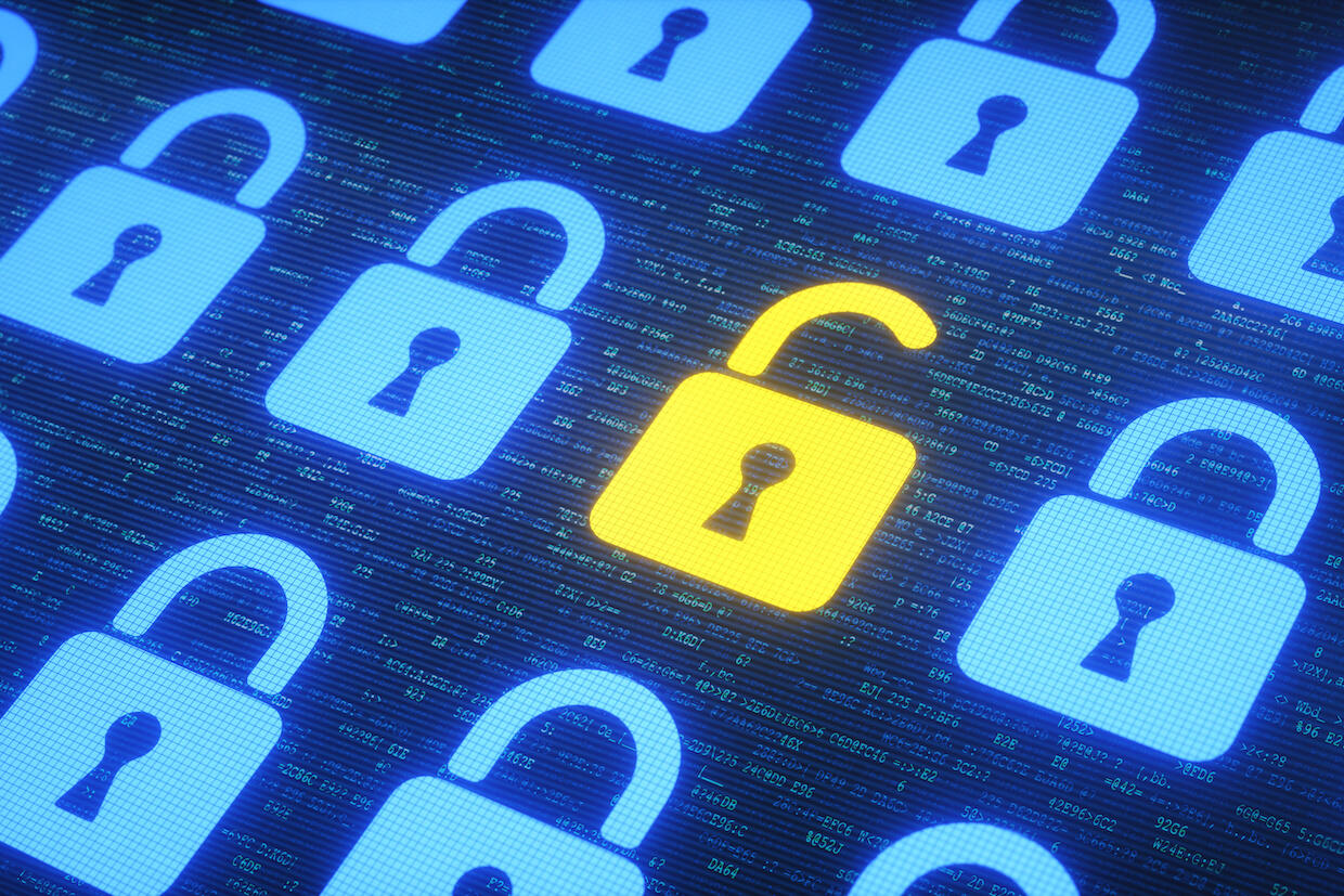 A drawing of digital locks.