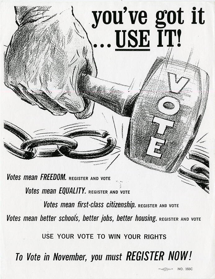 “You've got it...USE IT!" a flyer from the Richmond Crusade for Voters flyer. Via the Social Welfare History Image Portal.
