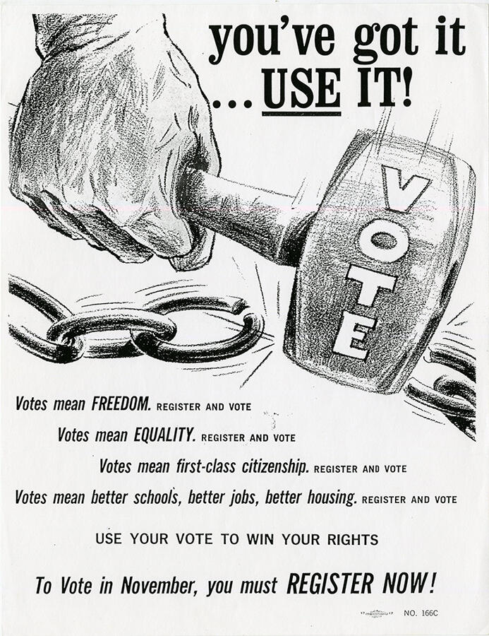 “You've got it...USE IT!" a flyer from the Richmond Crusade for Voters flyer. Via the Social Welfare History Image Portal.
