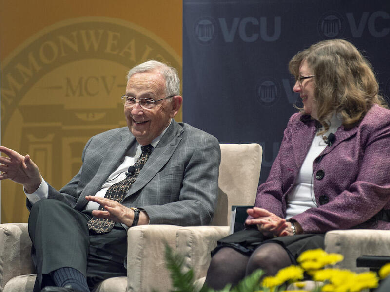 Eugene Trani, Ph.D., and Jodi Koste.