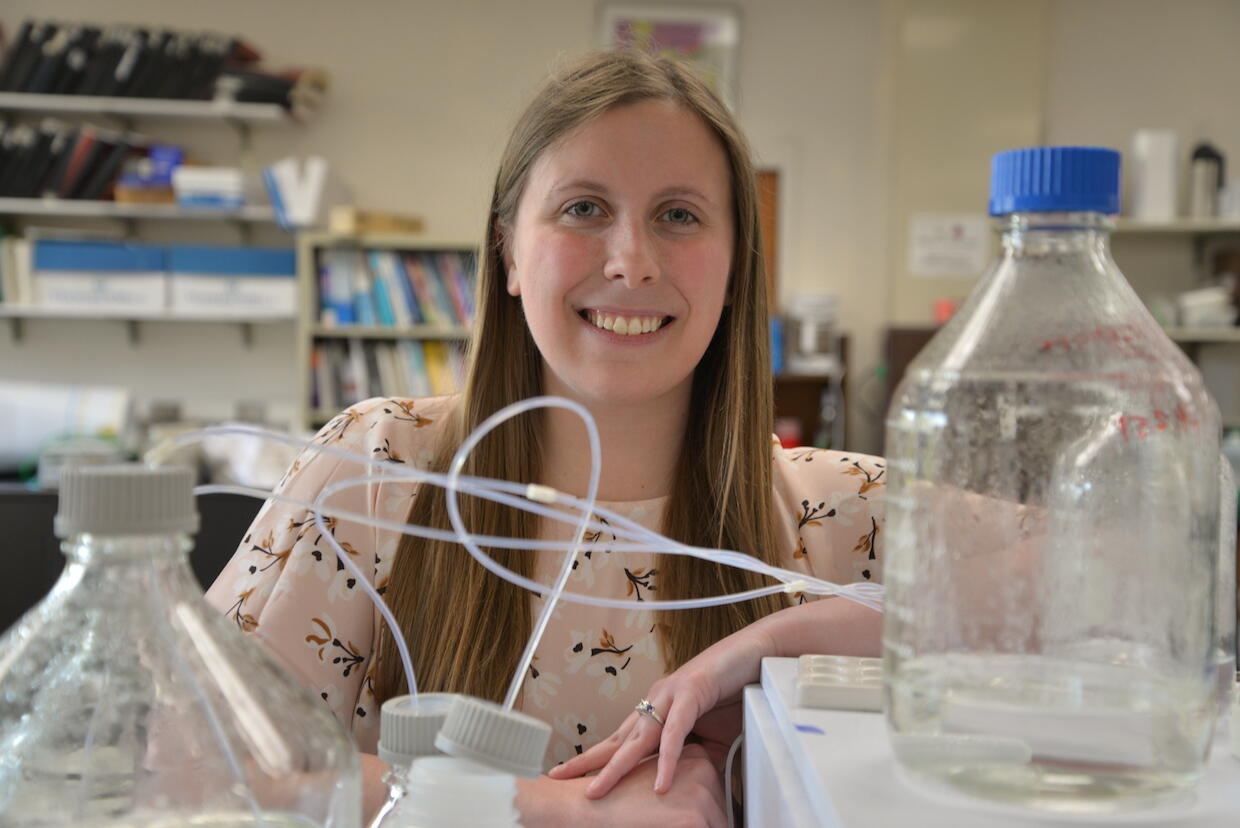 Caitlin Cain in a laboratory.