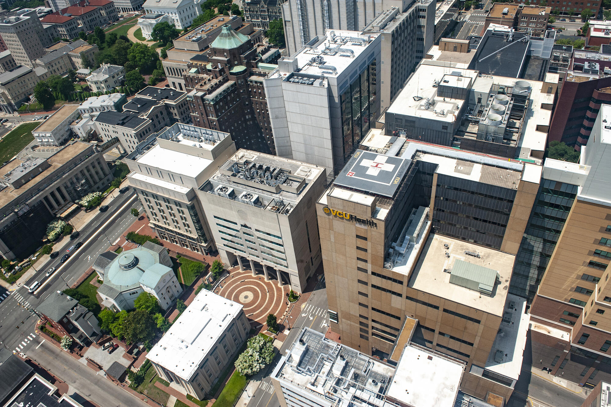 overhead view of VCU Medical Center