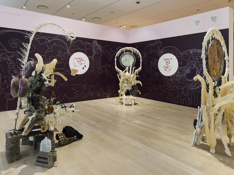 An art exhibition displayed in an art gallery.