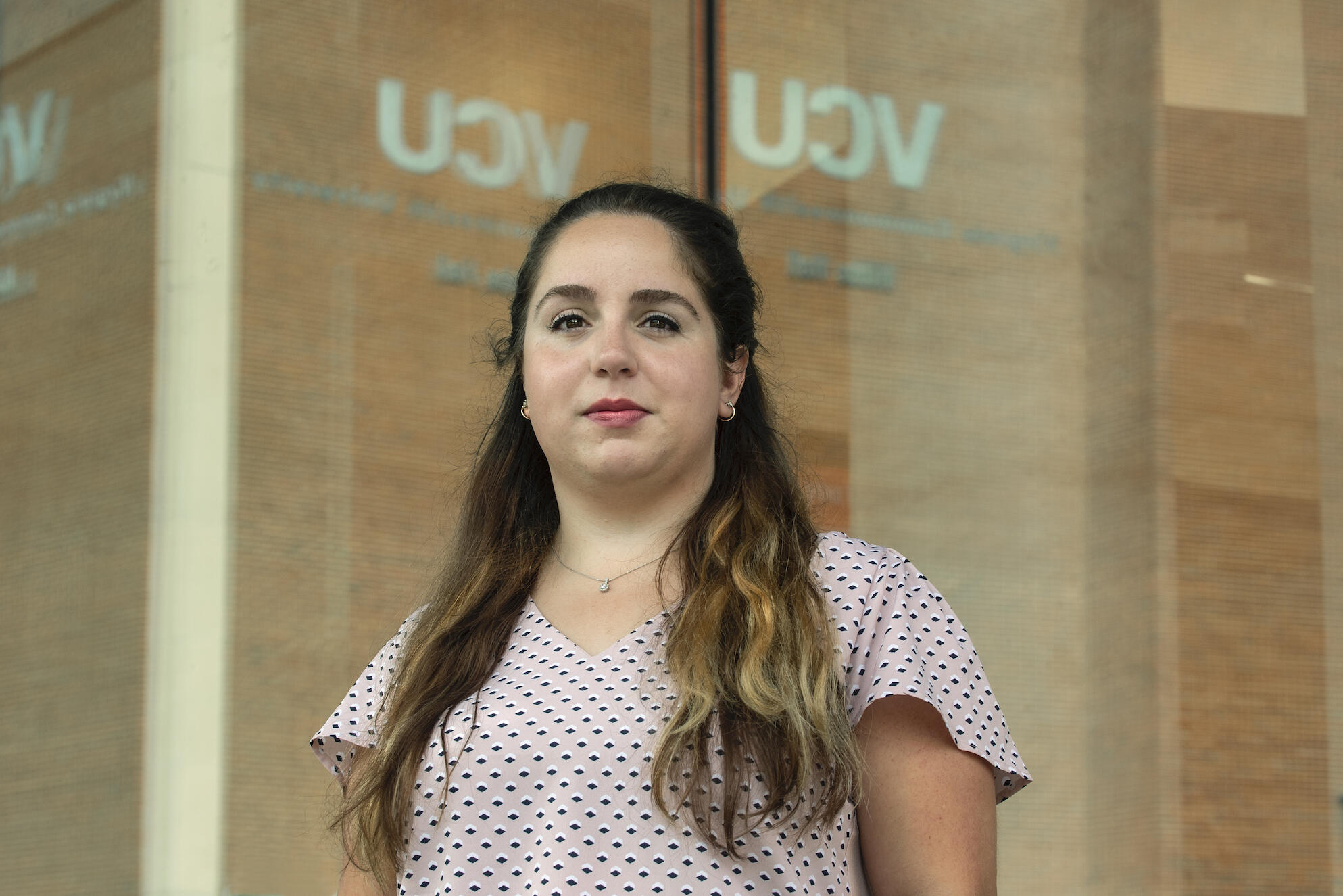 Brie Smith outside of James Branch Cabell Library.