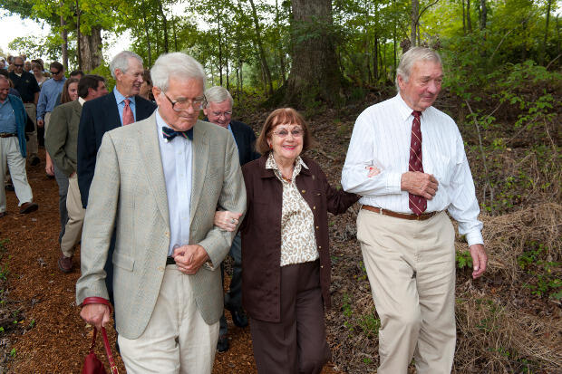  Inger Rice at a ribbon cutting for the Rice Wetland Restoration Project in 2011.