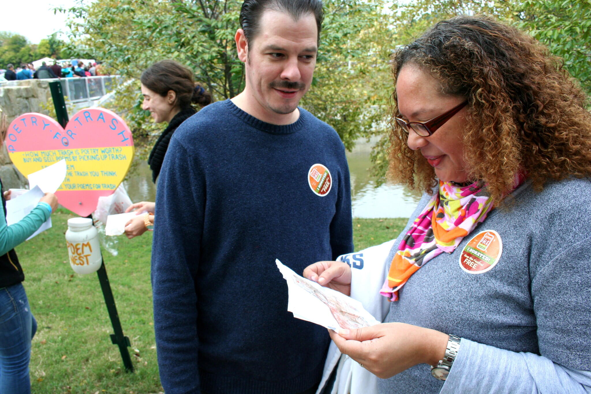 At the recent Richmond Folk Festival, the Poetry for Trash installation offered poems in exchange for picking up litter.