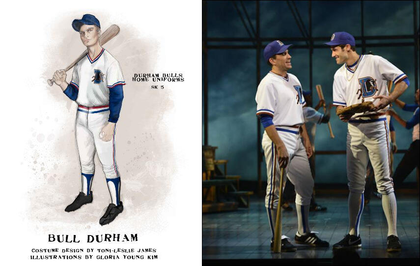 Costume design and actors from "Bull Durham: A New Musical." Photo by Greg Mooney