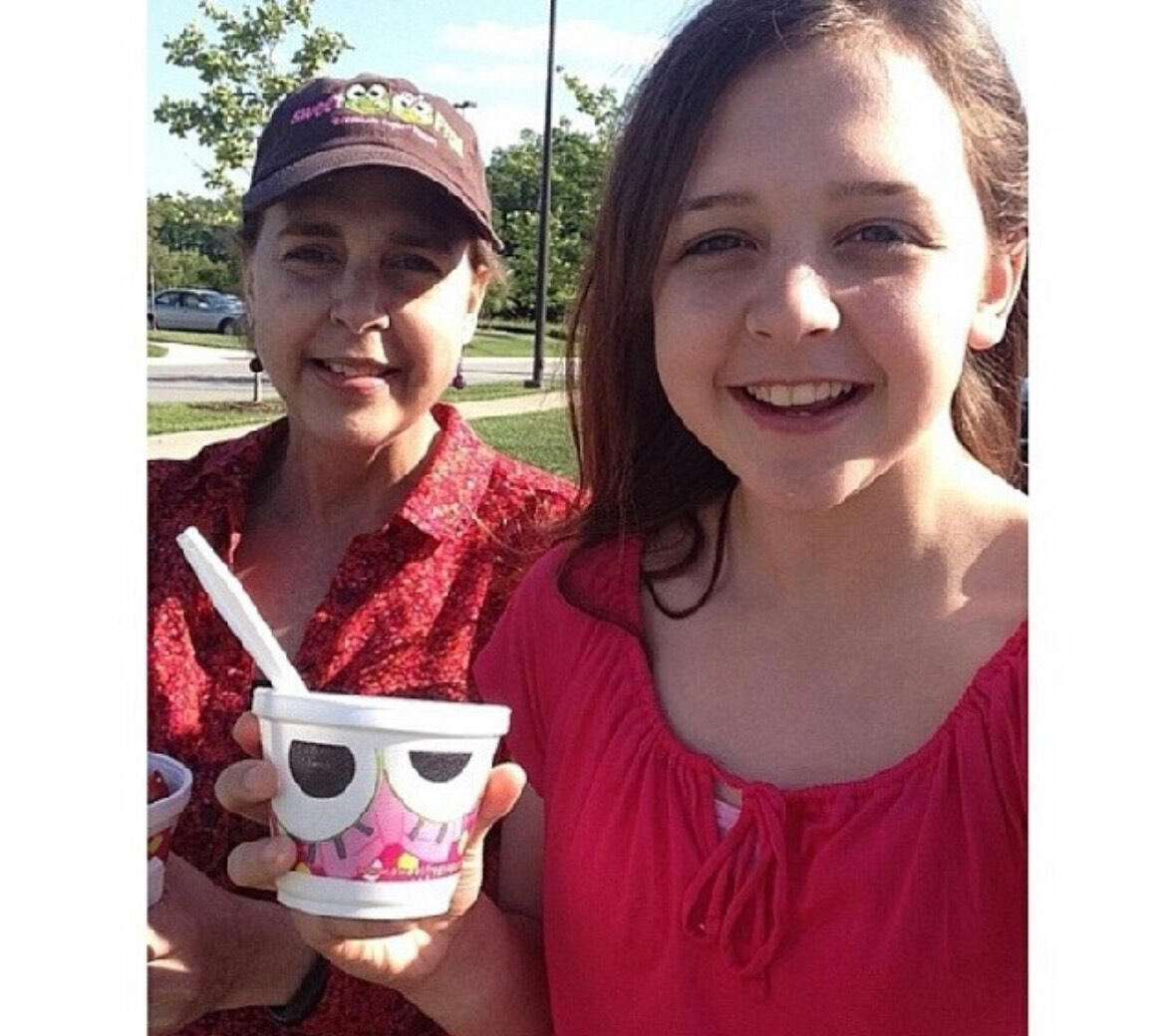 A photo of a woman and a child. 