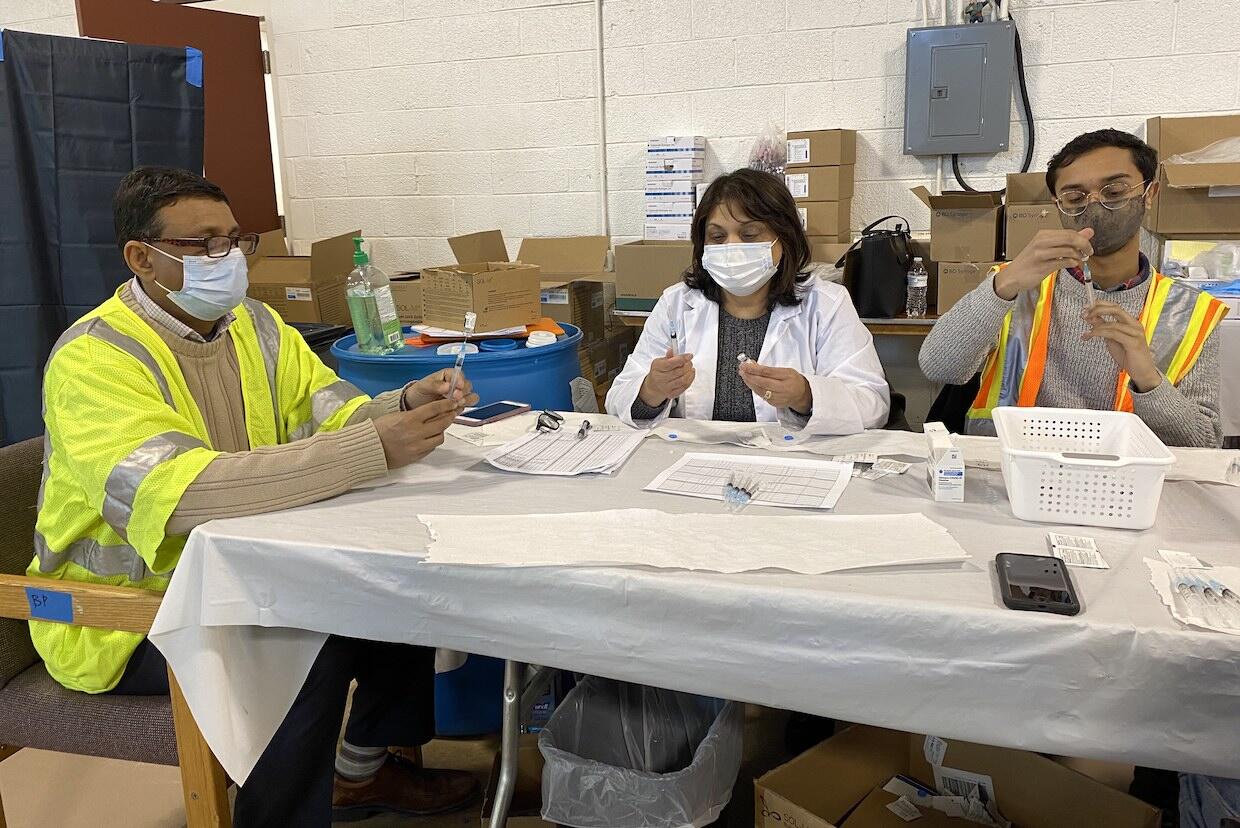 From left: Shubhro Pal, Nympha Dalgado and Nathan Pal.