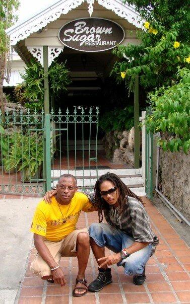 Professor Bernard Moitt, Ph.D. (left) and Gabriel Williams (right) during a study abroad trip to Barbados. Courtesy of Gabriel Williams.