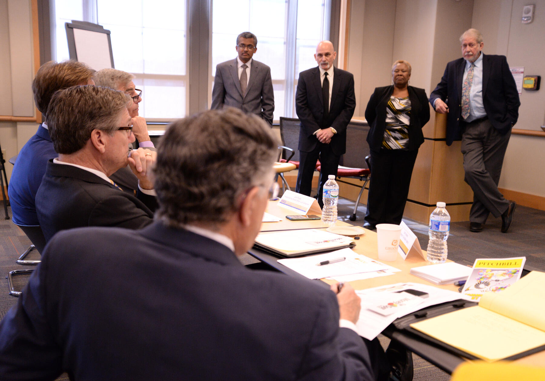 The Money Spot team listens to questions from the judges panel.