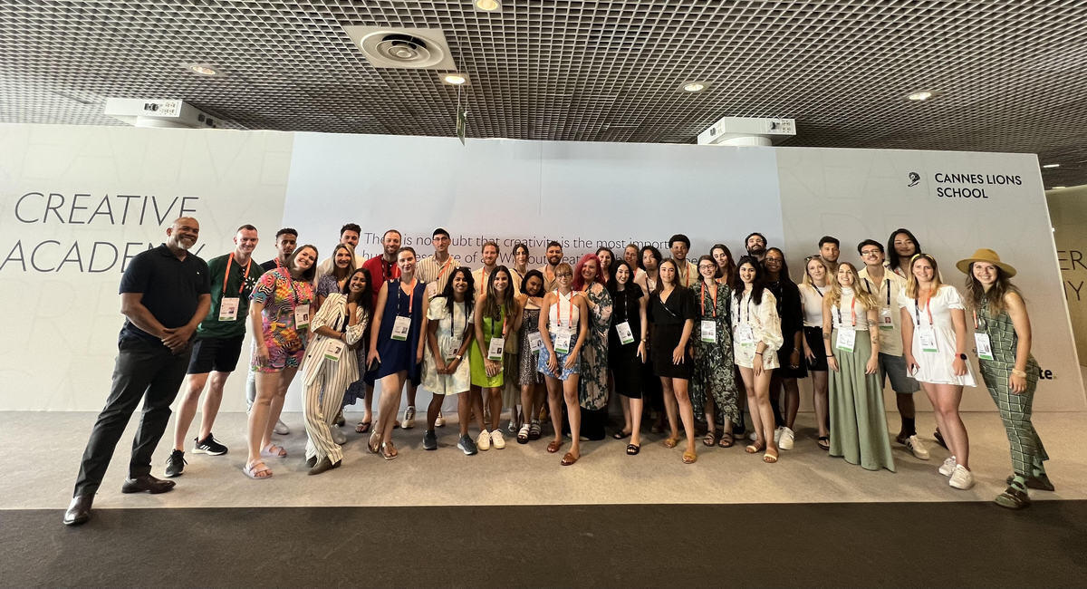 A large group of people standing together