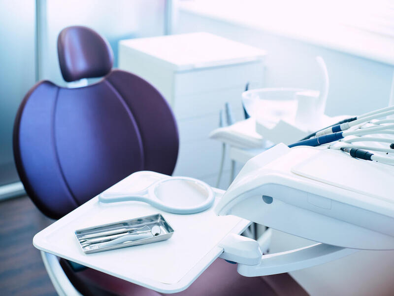 chair at a dentist's office