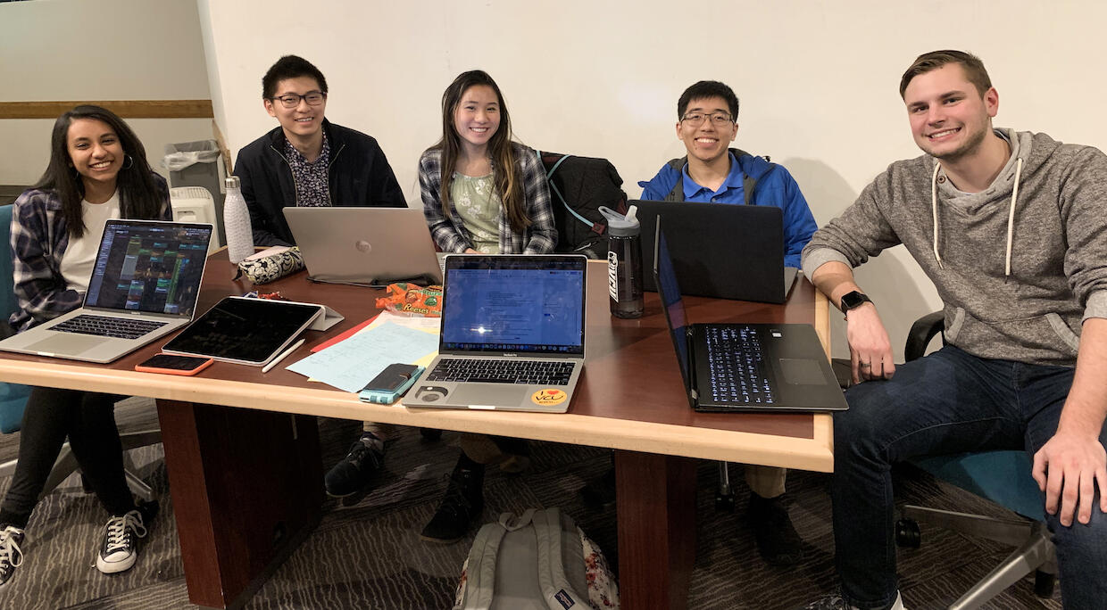 The executive board of Personalized Exploration for College Success: VCU students Sahana Tharakan, Allen Shieh, Christine Huynh, Timmy Tran and Brennan Chaloux. (Courtesy photo)