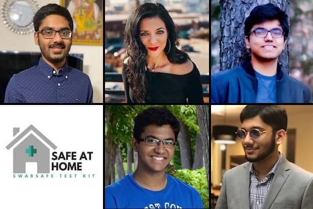 The SafeAtHome team (clockwise from top left): Teerth Patel, Lyndsey Highlander, Sivam Bhatt, Nuhash Bhuiyan and Anubhav Thapaliya. (Courtesy photos)
