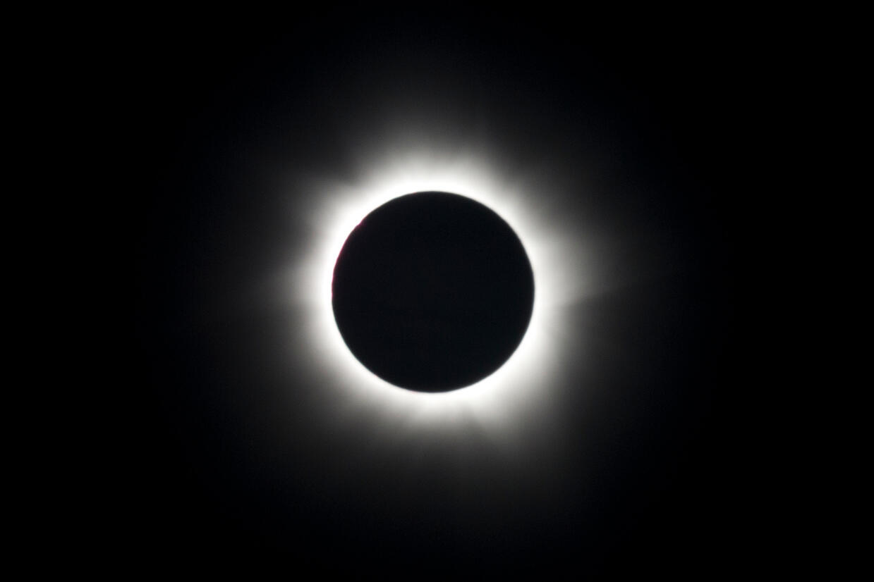 Richmond will not experience totality — brief moments when the moon’s shadow completely blocks the sun, as seen here.