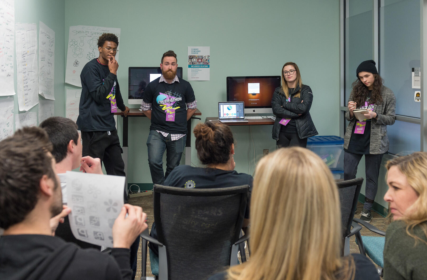 Essential to CreateAthon@VCU's success is teamwork, with students working together, supported by mentors from the Richmond area's marketing and advertising community.