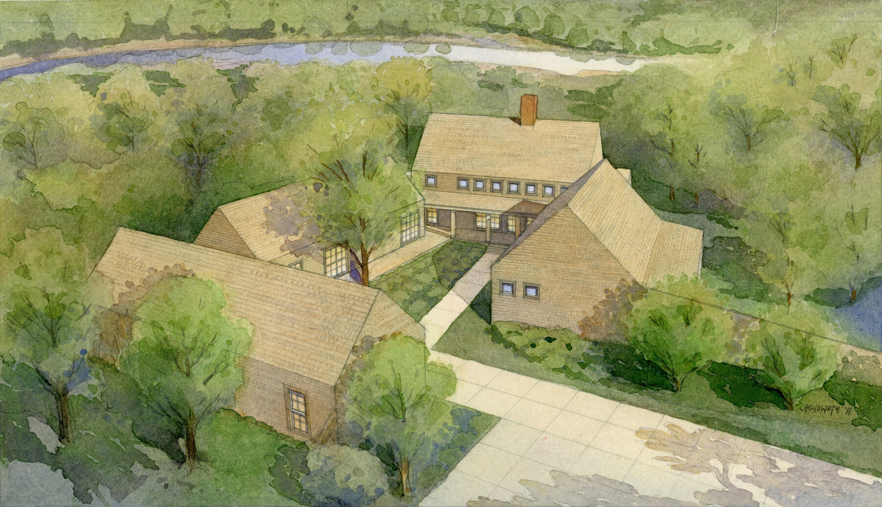 Rendering of the overnight lodge.
