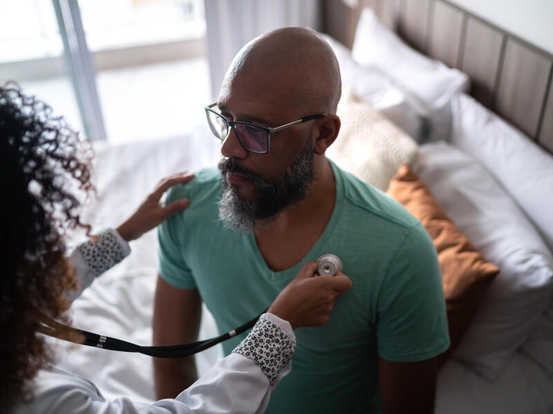Black man at a medical appointment
