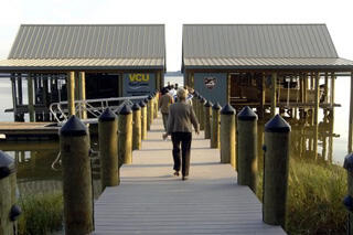 Guests at the dedication of the research pier facility were able to explore the 5,100-square-foot “front door” to the VCU Rice Center. Photo by Jennifer Watson, VCU Creative Services