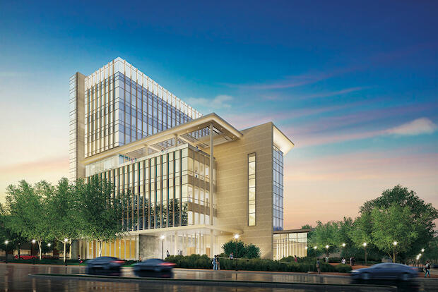 A rendering of the new College of Health Professions facility.