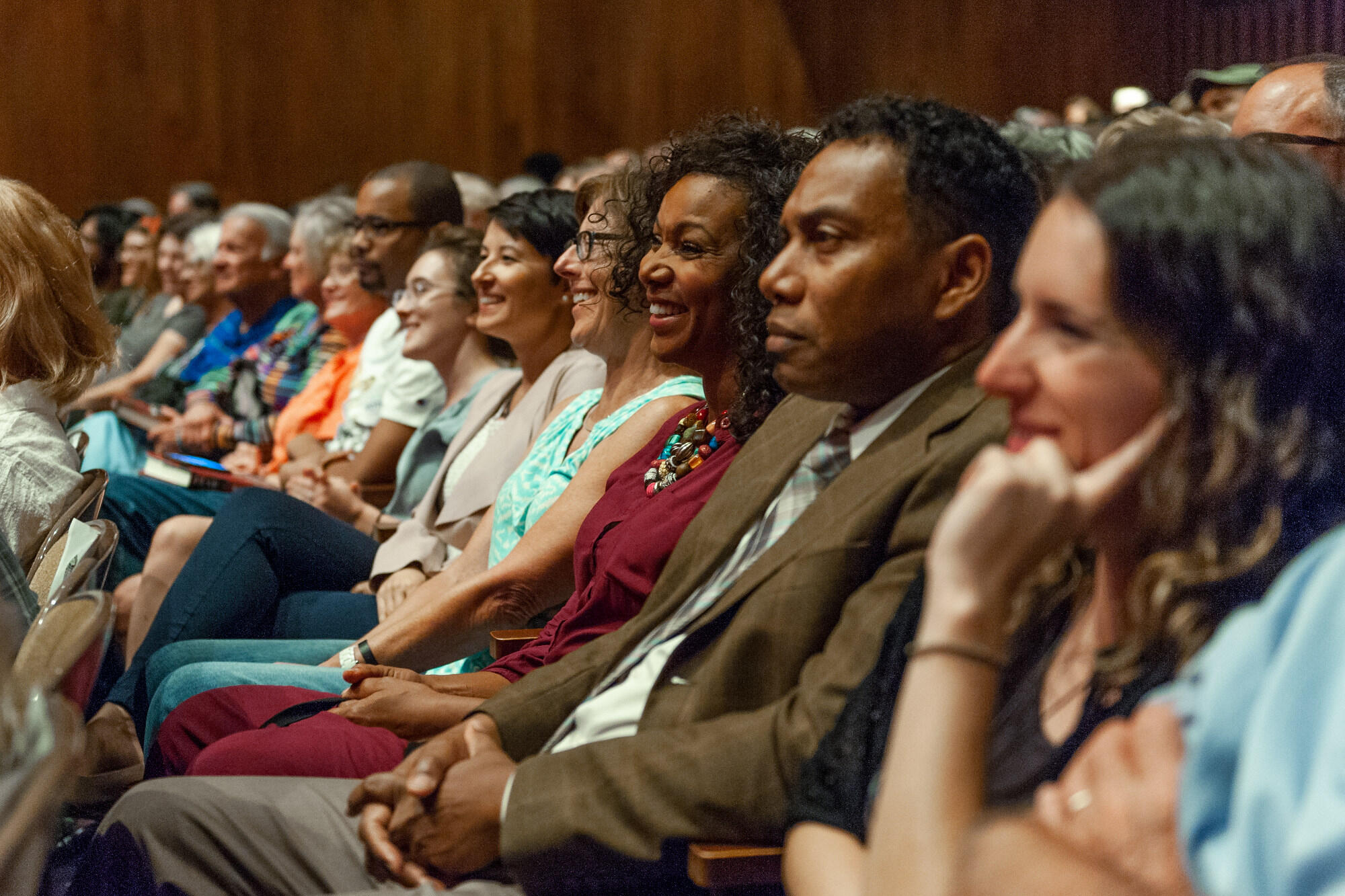A crowd of more than 1,300 filled the W.E. Singleton Center for the Performing Arts and three overflow rooms Tuesday. (Photo by Kevin Morley, University Relations)
