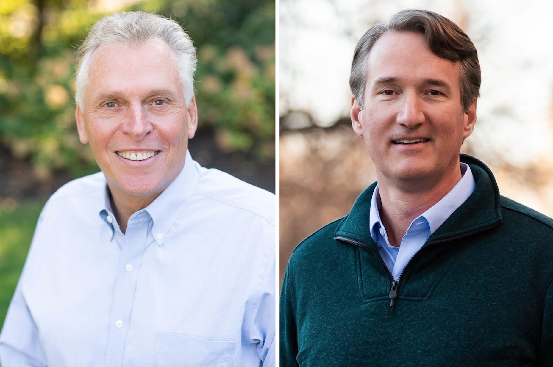 Virginia gubernatorial candidates Terry McAuliffe, left, and Glenn Youngkin.