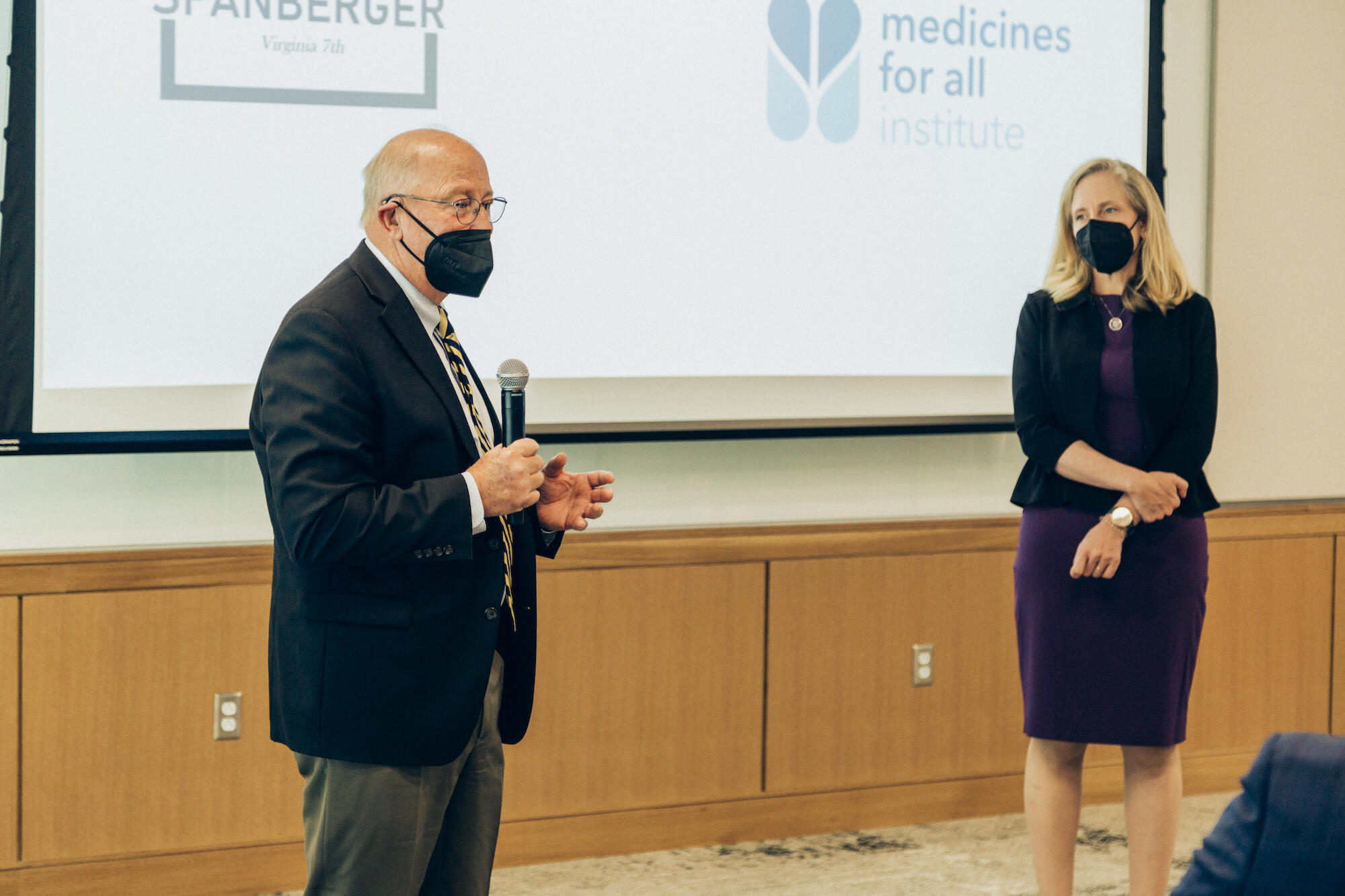 B. Frank Gupton, left, and Rep. Abigail Spanberger