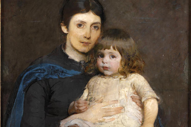 The Abbott Handerson Thayer 1886 painting "Mother and Child". 