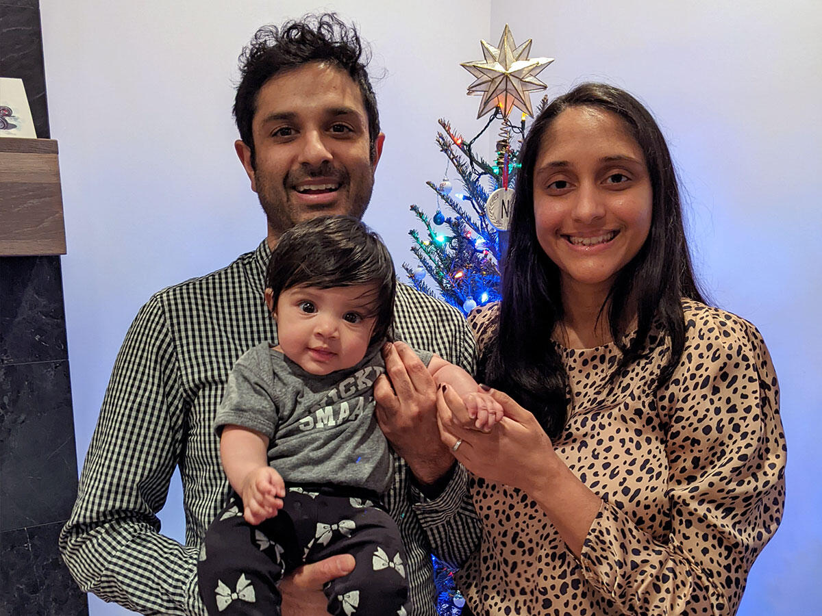 Naren Nimmagadda, Sonja Chaparala and their baby Neela.