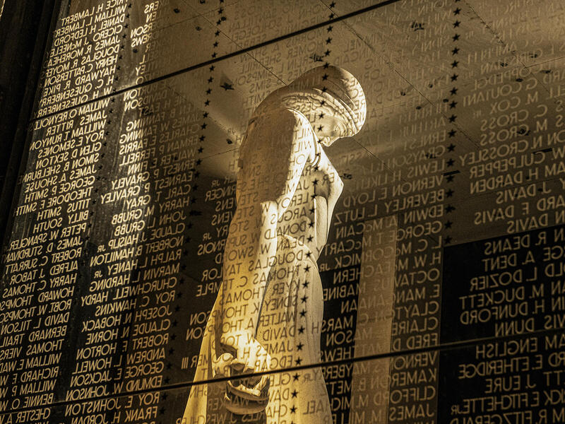 The names of 1,303 Virginians killed in the Vietnam War are engraved on the Virginia War Memorial's Shrine of Memory.