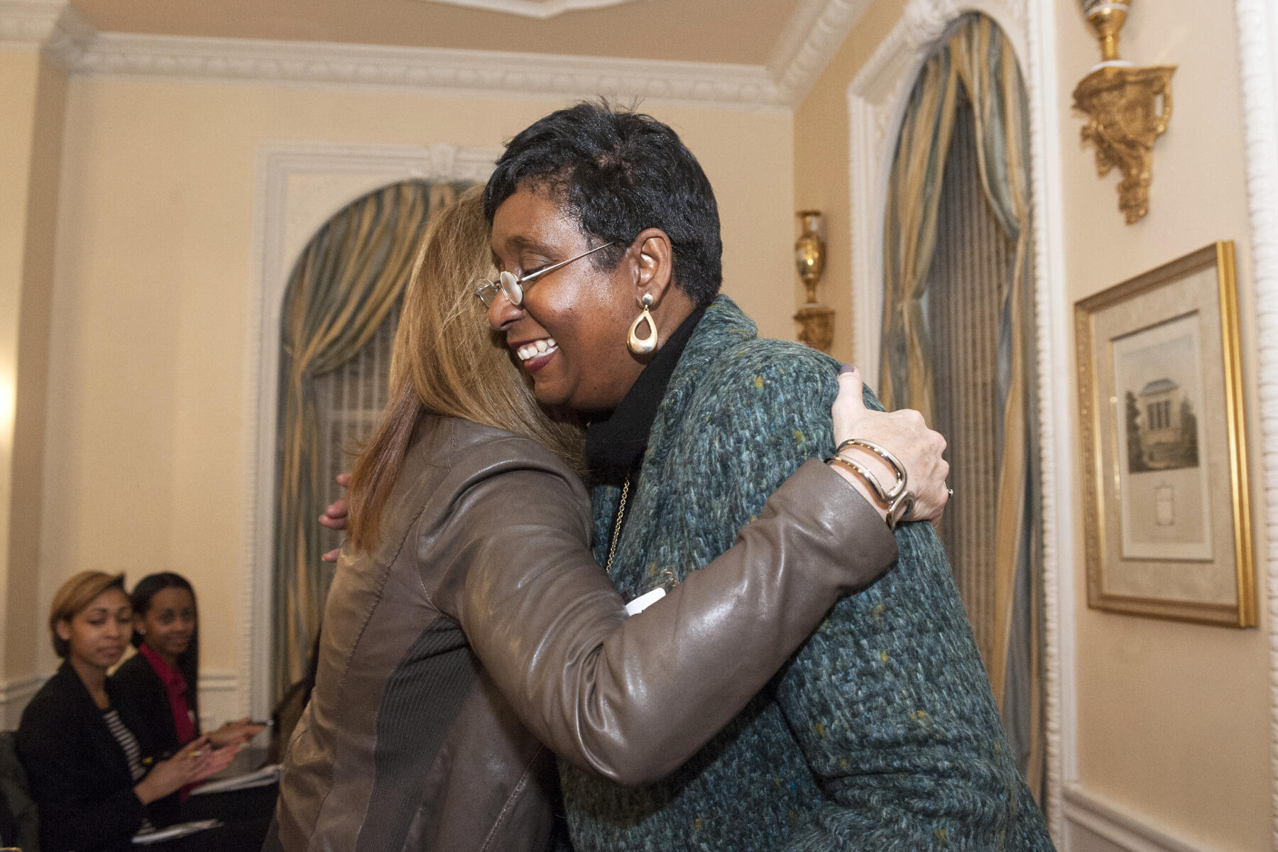 Mitchell, right, was "insightful, empathetic and spectacularly kind," said VCU President Michael Rao.