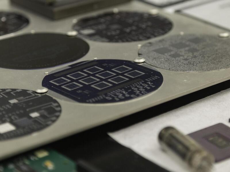 A photo of semiconductor chips.