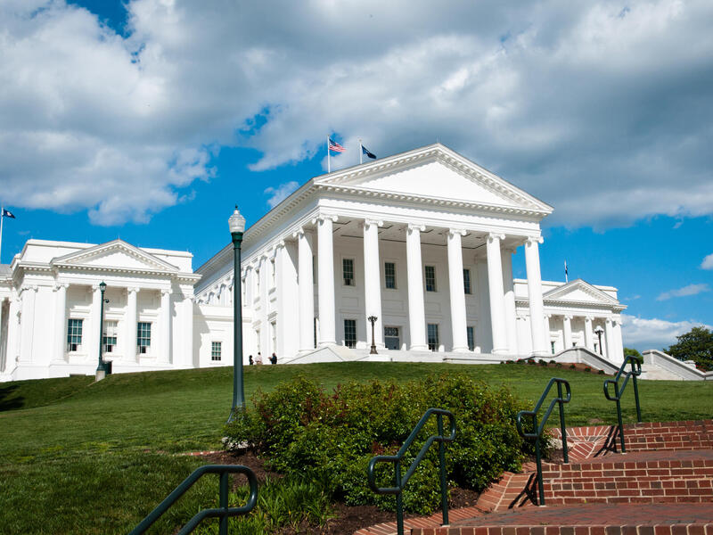 A photo of the Virginia State Capitol building. 